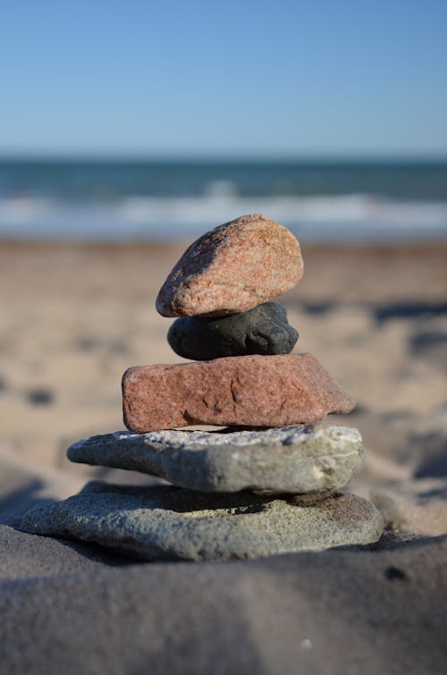 Free Close-Up Shot of a Stack of Stones Stock Photo